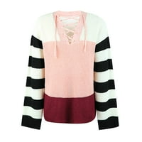 Sngxgn Női Crewneck Batwing Sleeve puha kötött pulóver pulóver pulóver pulóver női, Rózsaszín, M méret