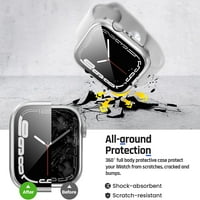 vízálló tokban az Apple Watch Screen Protector Series 6 5 4 SE-hez, védőüveg arcvédő kemény lökhárító + hátsó keret