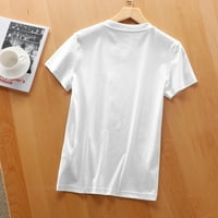 Grafikus Rövid ujjú Női póló, divatos és kényelmes nyári felső, Szemet gyönyörködtető nyomtatással