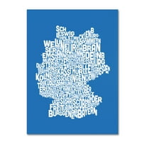 Védjegyművészeti „nyári-német régiók térkép” vászon művészete, Michael Tombsett