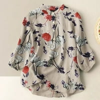 Yuwull női Pamut vászon ingek nyári alkalmi póló Rövid ujjú V-nyakú pulóver felsők blúz divatos nyomtatás plusz méretű
